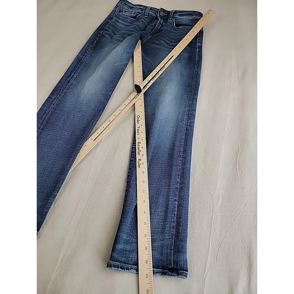American Eagle Slim Straight Jeans Mens 28x32 Blue Stretch Whiskered Denim
